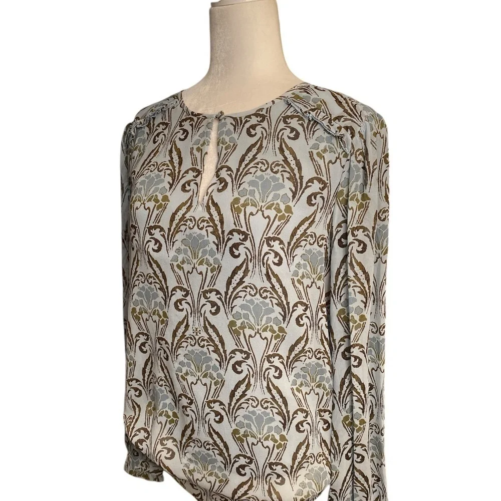 Tory Burch Robin egg blue silk blouse